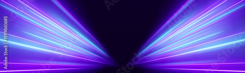 Bright cyan and purple streaks weave through a dark digital grid. Glowing effects emphasize motion and high-tech dynamics. Abstract vector energy design.