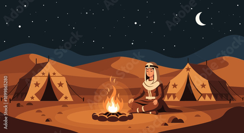Desert Camping Under the Stars at Night