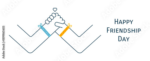 Two hands clasped in wrestling handshake, isolated on transparent. Line vector illustration, editable stroke. Friendship day design element, clip art. Friends, teamwork, partnership, community concept