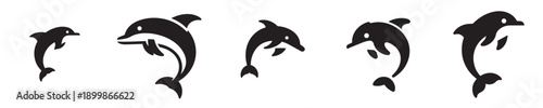 Minimalist Dolphin Silhouette Flat Vector