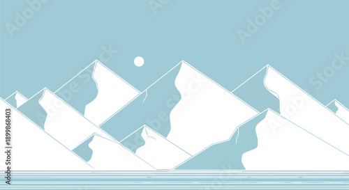 White Mountains with Full Moon Rising.