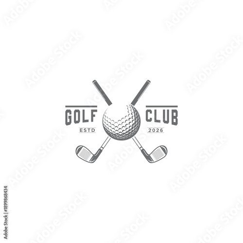 A classic and elegant vintage or retro style golf logo, perfect for use as a visual identity for a golf community or exclusive sports club.