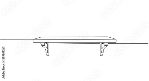 Empty shelf with decorative brackets in minimalist design  