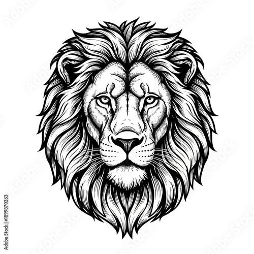 Wallpaper Mural Majestic Lion Head Illustrative Drawing Symbolizing Strength and Power Torontodigital.ca
