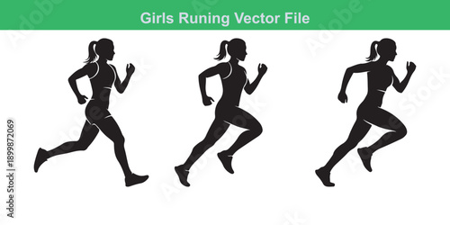 running girls silhouettes