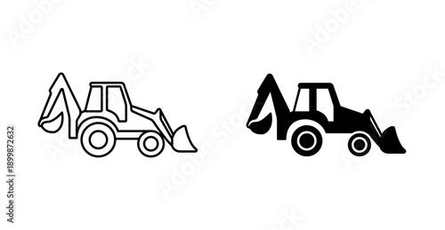 Backhoe Loader Construction Equipment Line Icon