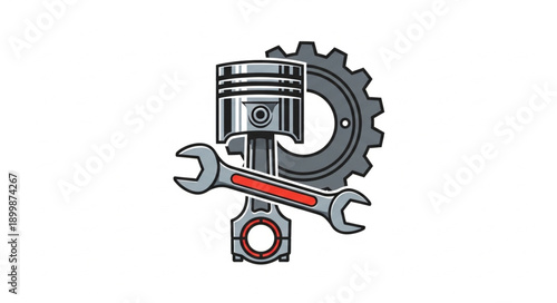 Piston Engine Mechanical Parts and Tools.
