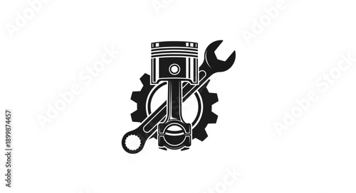 Piston Engine Mechanical Repair Service Icon.