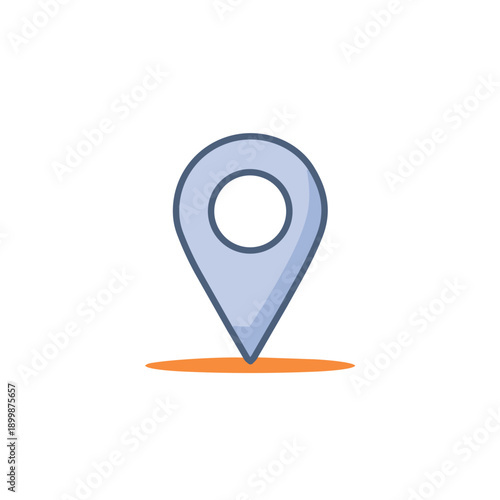 Minimal GPS map marker pointer for app UI, navigation and geotag concept.