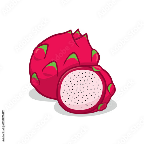 dragon fruit isolated on white background