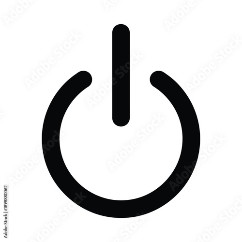 Black Power Button Icon Symbol For On Off Switch
