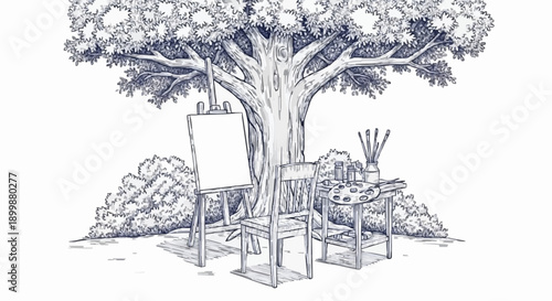 Porcelain design for paintings in the back garden with dark blue colour