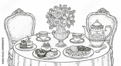 Porcelain designs for afternoon tea parties with dark green colour