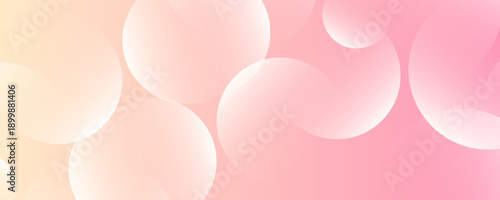 Banner background, pastel colorful, pink and orange gradations, circle abstract background, eps 10