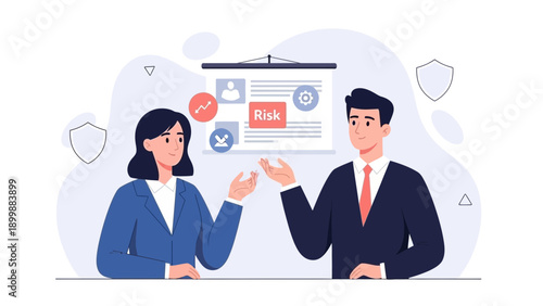Business Meeting Discussing Risk Management and Strategy