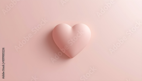 Minimal 3D Heart with Matte Finish on Soft Neutral Background