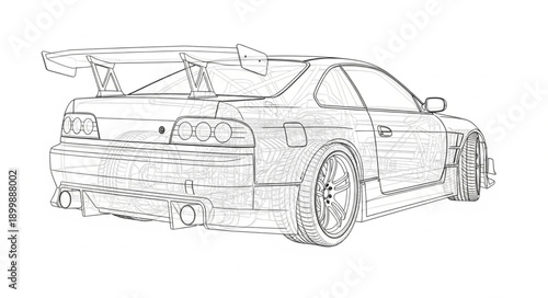 Tuning Car Sketch Design.