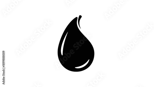 Simple black oil drop icon isolated on white background graphic design element