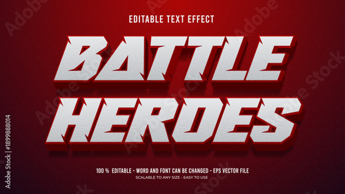 battle heroes editable text effect 