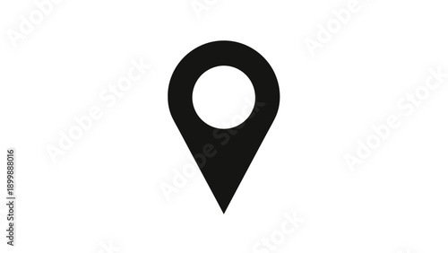 Simple Black Location Pin Icon on a White Background for Navigation and Mapping Applications