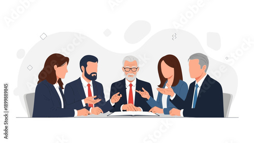 Diverse business team in a meeting, discussing strategy and planning.