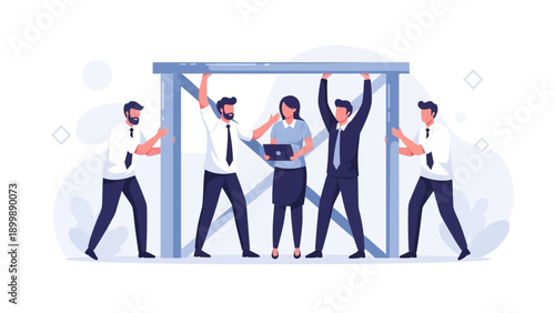 Teamwork Building Business Structure