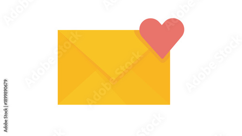 Mail envelope icon with hearts. Email send message concept vector illustration. .eps