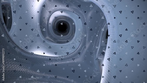 Exploring a Dynamic Abstract Spiral Scene Through Fluid Motion