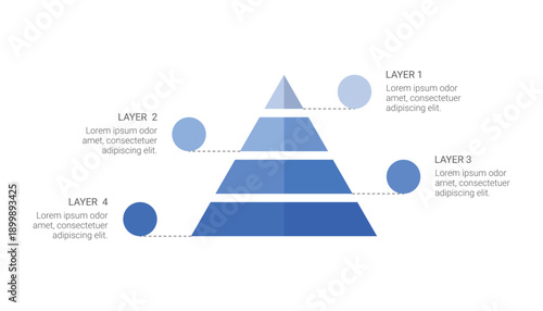 Four Layer Pyramid Infographic Diagram for Business Presentation