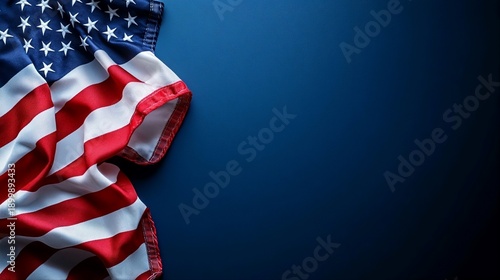 american flag frame on textured background with copy space