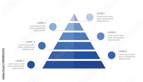 Six Layer Pyramid Infographic Diagram for Business Presentation