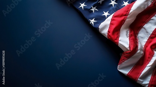 american flag frame on textured background with copy space