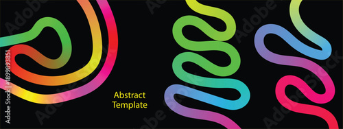 colorful swirl ribbons forming playful curves and dynamic strokes.