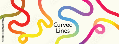 Abstract wavy line background , gradient color shapes pattern with bold wave lines.