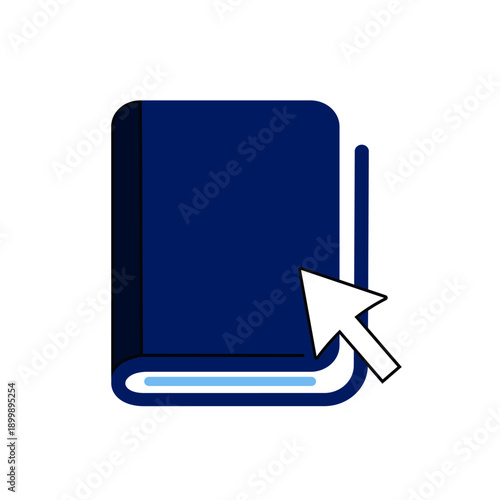 e-library and online book store on white background.