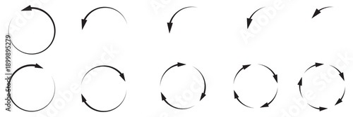 circle arrow icon set. circular arrow icon, refresh, reload arrow icon symbol sign, vector illustration