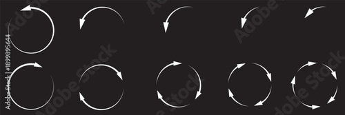 circle arrow icon set. circular arrow icon, refresh, reload arrow icon symbol sign, vector illustration