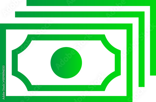 Stack of money banknotes flat vector icon isolated on white background.