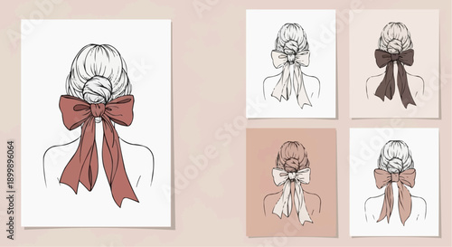 Hair styling ideas with bows various colors and designs fashion inspiration