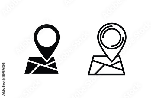 map with gps vector icon for web design 