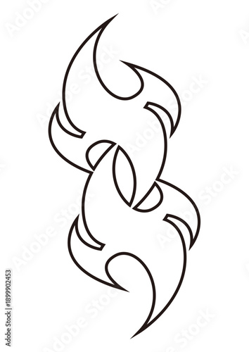 服の模様やタトゥー、ファッションにも映えるトライバルシンボルデザイン、ベクター素材、イラスト素材	