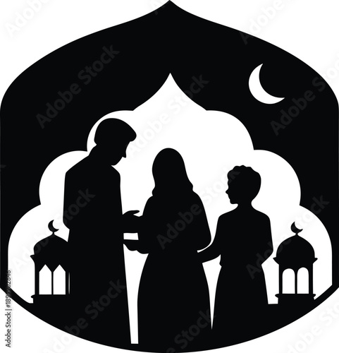 silhouettes of people