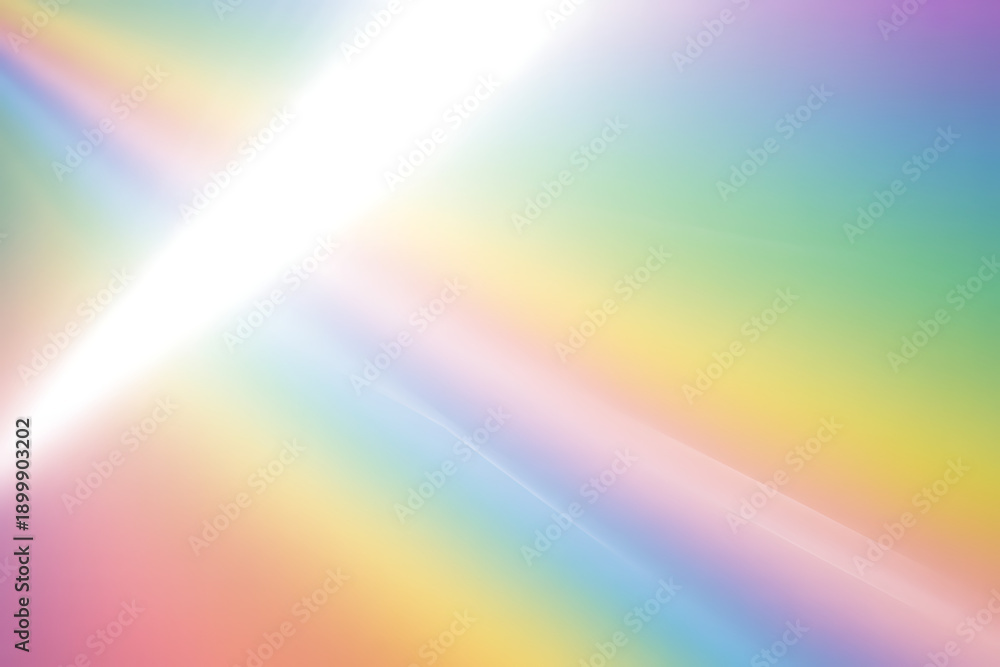 Obraz premium Bright Spectrum Rainbow Light Ray with Soft Prism Glow and Gradient Colors on Clean White Background