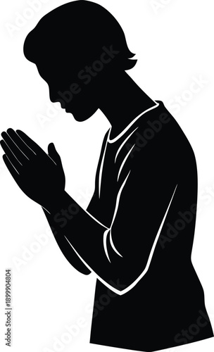 silhouette of a young man