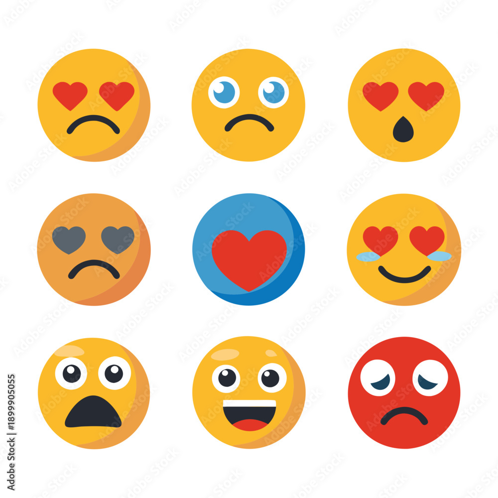 Fototapeta premium Social reaction emoji 