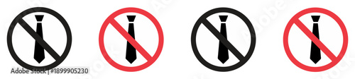 no tie dress code vector icons
