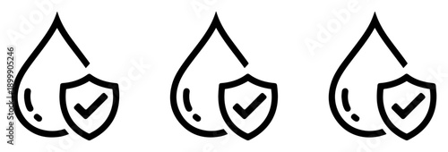 waterproof water drop flat icon