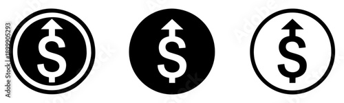 cost increase inflation icon set