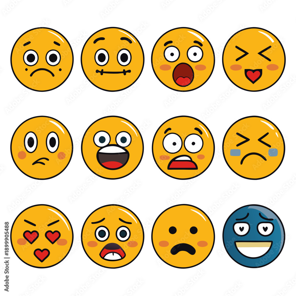 Fototapeta premium Social reaction emoji 