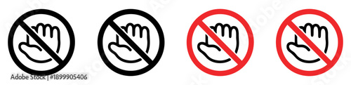 do not touch warning icon set
